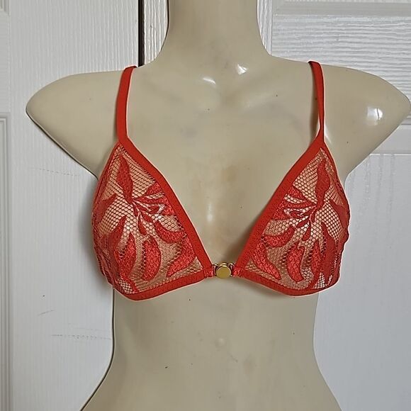 HOST PICK Free People Lace Bralette Racer Back Bra Henna Red XS - Picture 15 of 16